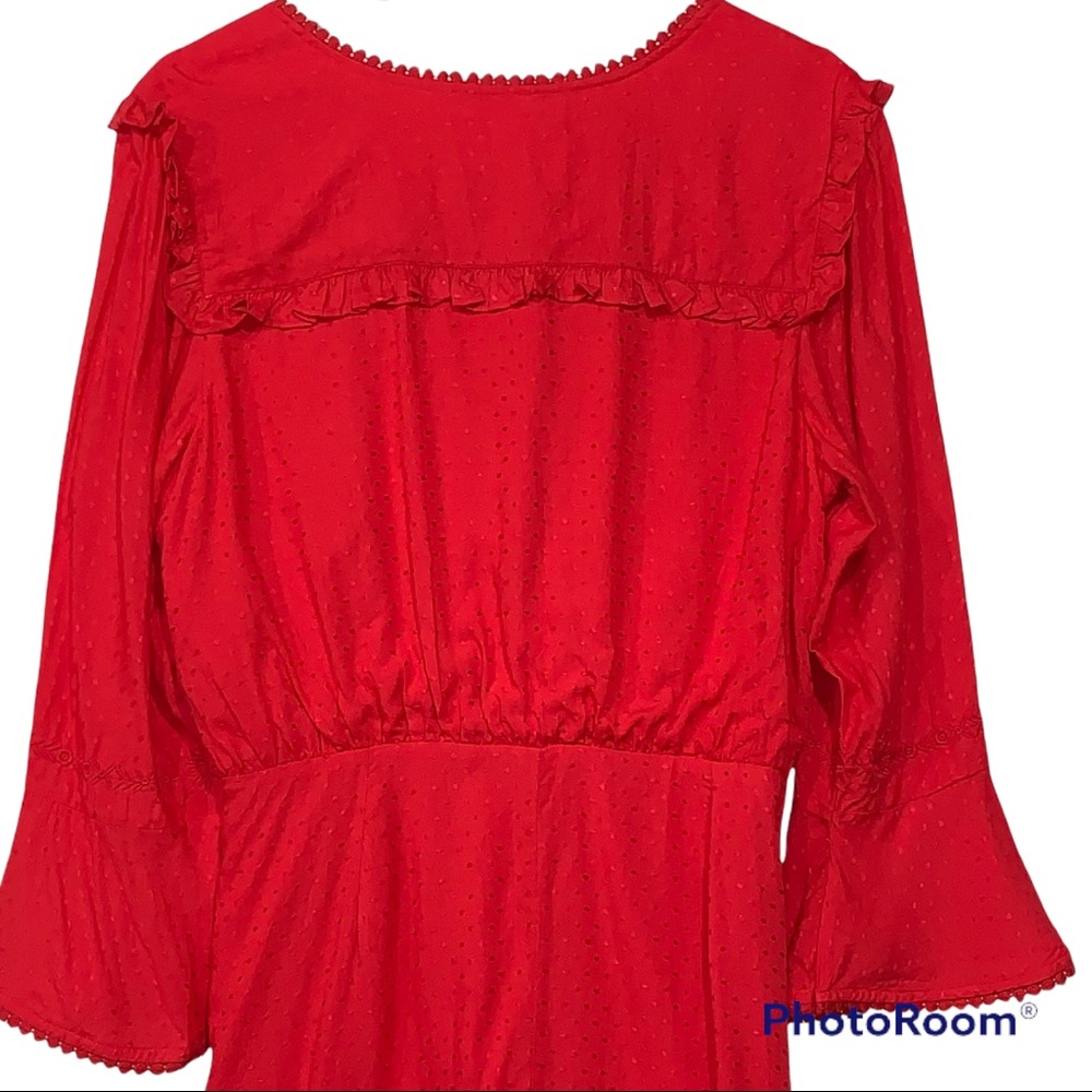 NEW Tularosa Joannie Wrap Dress Bright Red Sz L - Picture 11 of 13